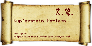 Kupferstein Mariann névjegykártya